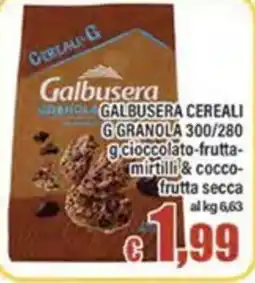 Top Supermercati Galbusera Granola G cioccolato-frutta-mirtilli & cocco-frutta secca offerta