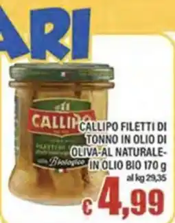 Top Supermercati Callipo filetti di tonno in olio di oliva-al naturale- offerta