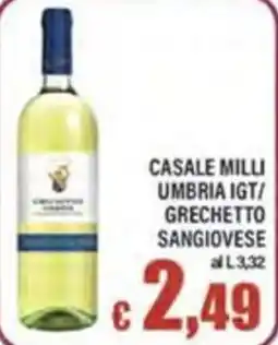 Top Supermercati Casale Milli Umbria IGT/ Grechetto Sangiovese offerta