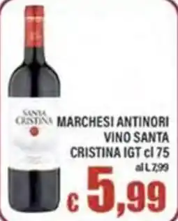Top Supermercati Marchesi Antinori Vino Santa Cristina IGT offerta