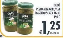 Decò Local Decò pesto alla genovese classico/senza aglio offerta