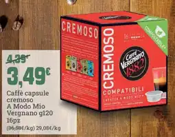 Banco Fresco Caffè capsule cremoso A Modo Mio Vergnano offerta