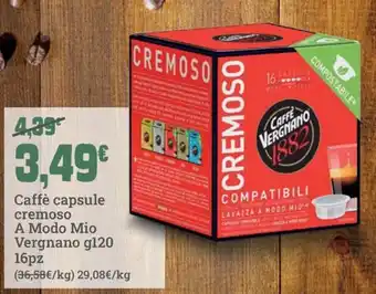 Caffè capsule cremoso A Modo Mio Vergnano