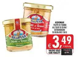 Deco Superstore Asdomar filetti di tonno all'olio extravergine di oliva biologico offerta