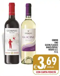 Deco Superstore Corvo vino Glicine/classico bianco/rosso/rosato I.G.T. offerta