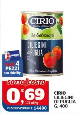 Il Punto Sigma Cirio ciliegini di puglia offerta