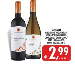 Deco Superstore Settesoli vino nero d'avola-merlot-syrah-insolia-cabernet-chardonnay-grillo d.o.c./nerello mascasele-syrah rosè offerta