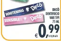 Deco Superstore Decò Dentifricio offerta