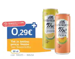 C+C Italmarket Thè in lattina pesca, limone San Benedetto offerta
