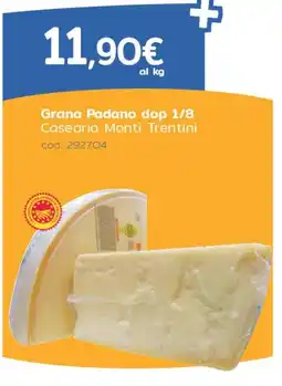 C+C Italmarket Grana Padano dop 1/8 Casearia Monti Trentini offerta