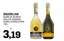 Al Discount Maximilian Blanc de Blancs/Muller Thurgau Durello/Rose Extra offerta