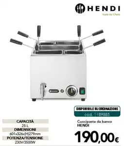 Altasfera Cuocipasta da banco Hendi offerta