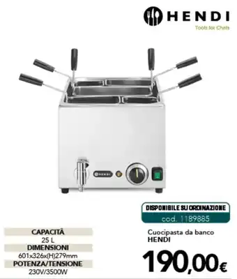 Cuocipasta da banco Hendi