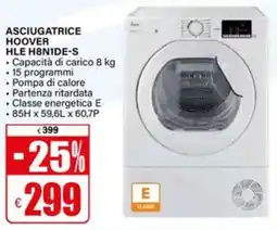 Il Gigante Asciugatrice Hoover HLE H8N1DE-S offerta