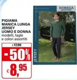 Il Gigante Pigiama manica lunga jersey Homega offerta