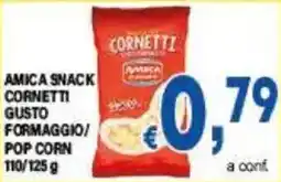 DEM Amica snack cornetti gusto formaggio/pop corn offerta