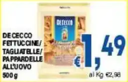 DEM De Cecco fettuccine/tagliatelle/pappardelle all'uovo offerta