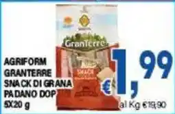 DEM Agriform Granterre Snack di grana padano dop offerta