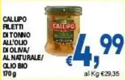 DEM Callipo filetti di tonno all'olio di oliva al naturale olio bio offerta