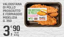 Supermercati Dok Valdostana di pollo prosciutto e formaggio Midelizia offerta