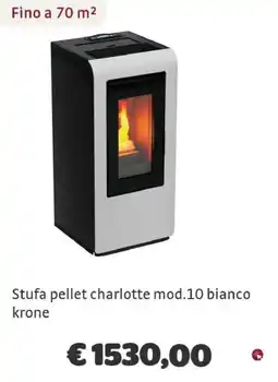 Bricocenter Stufa pellet charlotte mod.10 bianco krone offerta