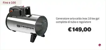 Generatore aria calda inox 10 kw gpl