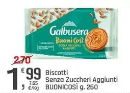 Supermercati Dok Galbusera Biscotti Senza Zuccheri Aggiunti offerta