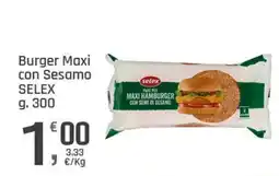 Supermercati Dok Burger Maxi con Sesamo SELEX offerta