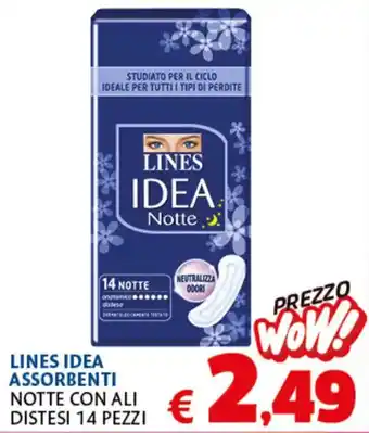 Lines Idea assorbenti notte con ali distesi