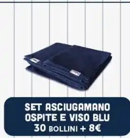 Supermercati Dok Set asciugamano ospite e viso blu offerta