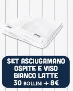 Supermercati Dok Set asciugamano ospite e viso bianco latte offerta
