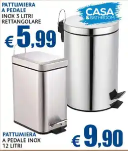 Europlanet Casa Pattumiera a pedale inox rettangolare offerta