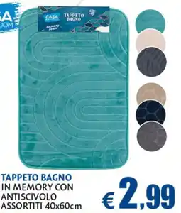 Europlanet Casa Tappeto bagno in memory con antiscivolo offerta