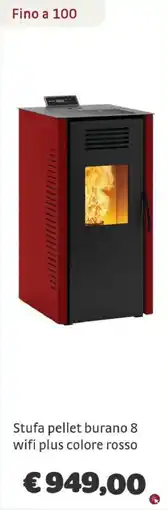 Bricocenter Stufa pellet burano 8 wifi plus colore rosso offerta