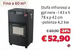 Bricocenter Stufa infrarossi a gpl nera offerta