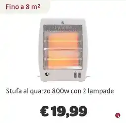 Bricocenter Stufa al quarzo 800w con 2 lampade offerta