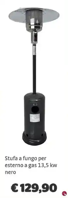 Stufa a fungo per esterno a gas 13,5 kw nero
