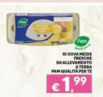Metà Pam 10 uova medie fresche da allevamento a terra offerta