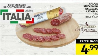 Salumeria artigiana salame strolghino