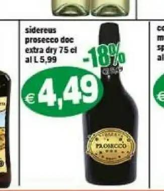 Ipercarni Sidereus prosecco doc extra dry offerta