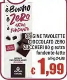 Top Supermercati Origine tavolette Cioccolato zero zuccheri offerta