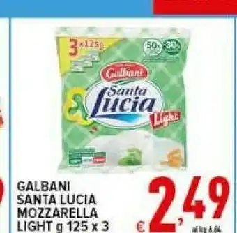 Iper Triscount Santa lucia light mozzarella 375 g(ml) offerta