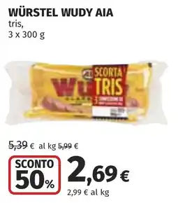 Coop Würstel Wudy Aia tris offerta