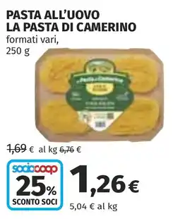 Coop Pasta all'uovo La pasta di Camerino offerta
