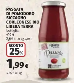 Coop Passata di pomodoro siccagno corleonese bio libera terra offerta