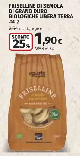 Coop Friselline di semola di grano duro biologiche libera terra offerta