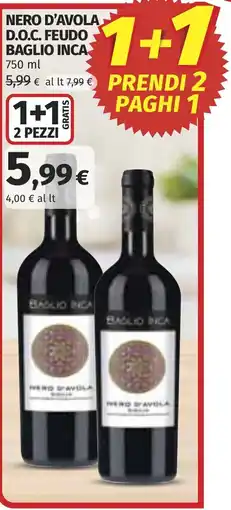 Coop Nero d'Avola D.O.C. Feudo Baglio Inca offerta