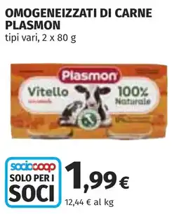 Coop Omogeneizzati di carne Plasmon offerta