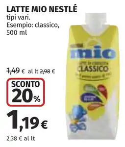 Coop Latte mio Nestlé classico offerta