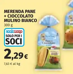 Coop Merenda pane + cioccolato mulino bianco offerta